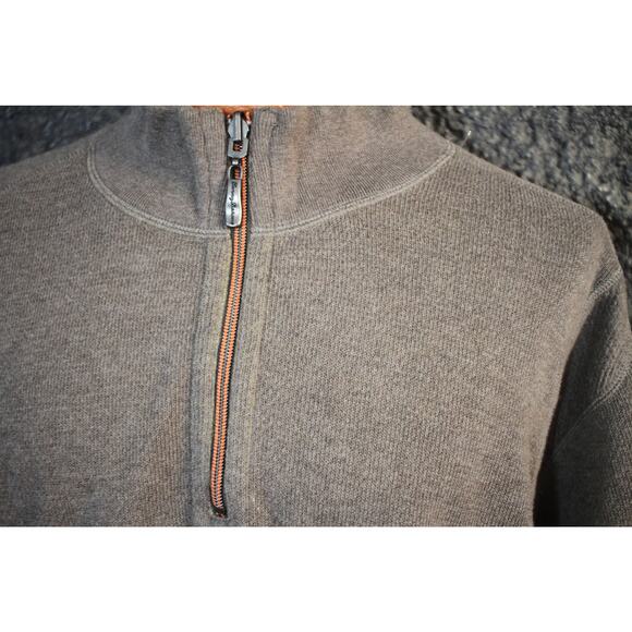 Tommy Bahama Men’s XXL 100% Cotton Quarter-Zip Pullover – Taupe Brown - Picture 2 of 12